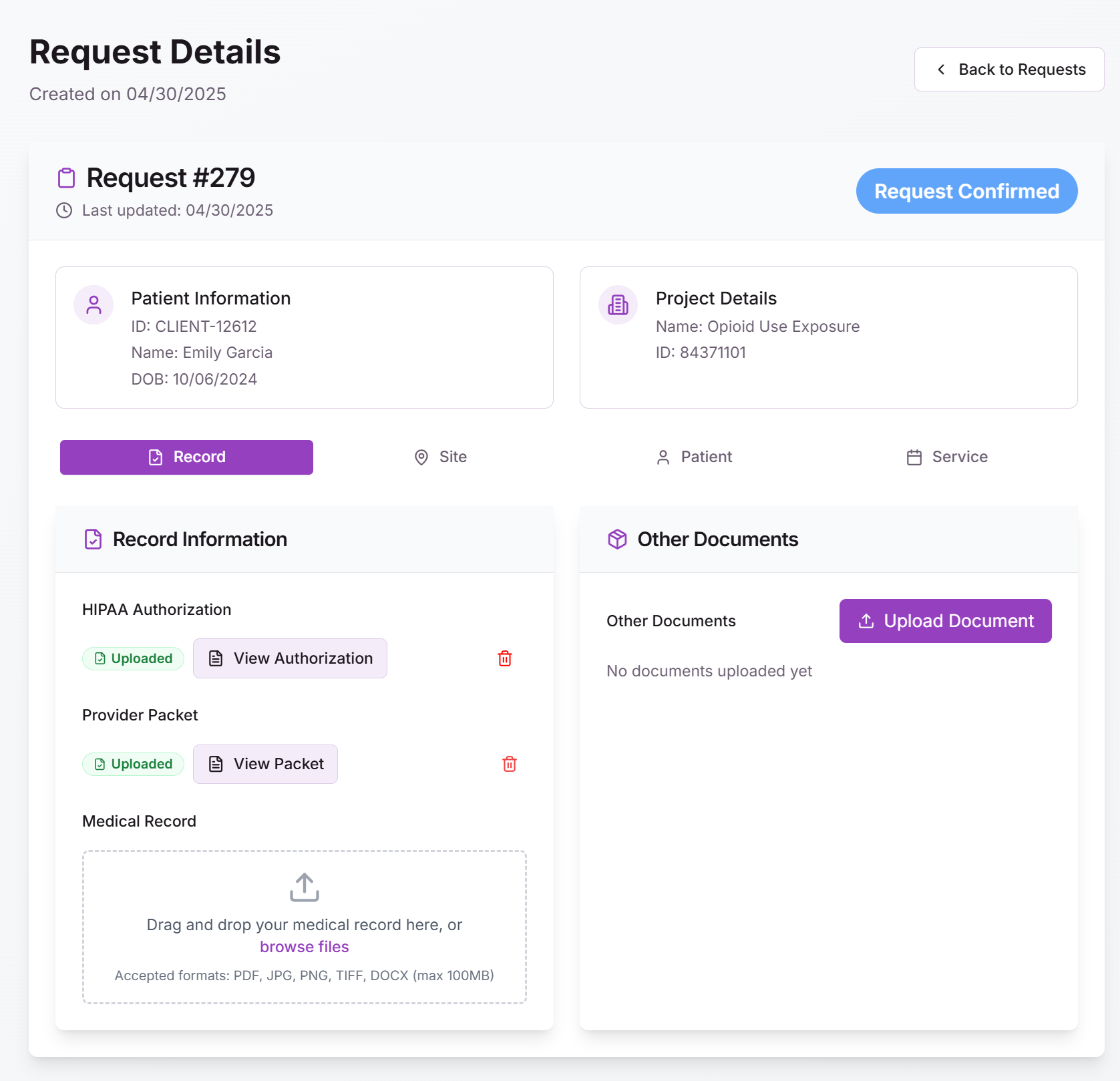 Surveillance Details View