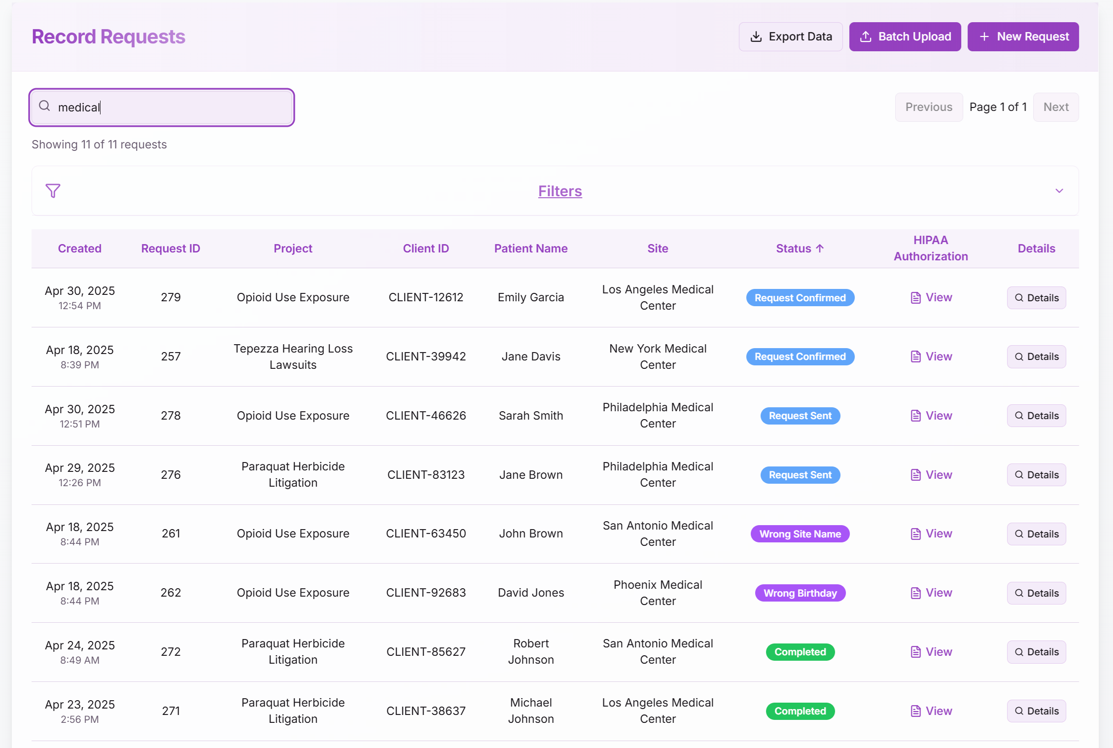 Record Demands Management